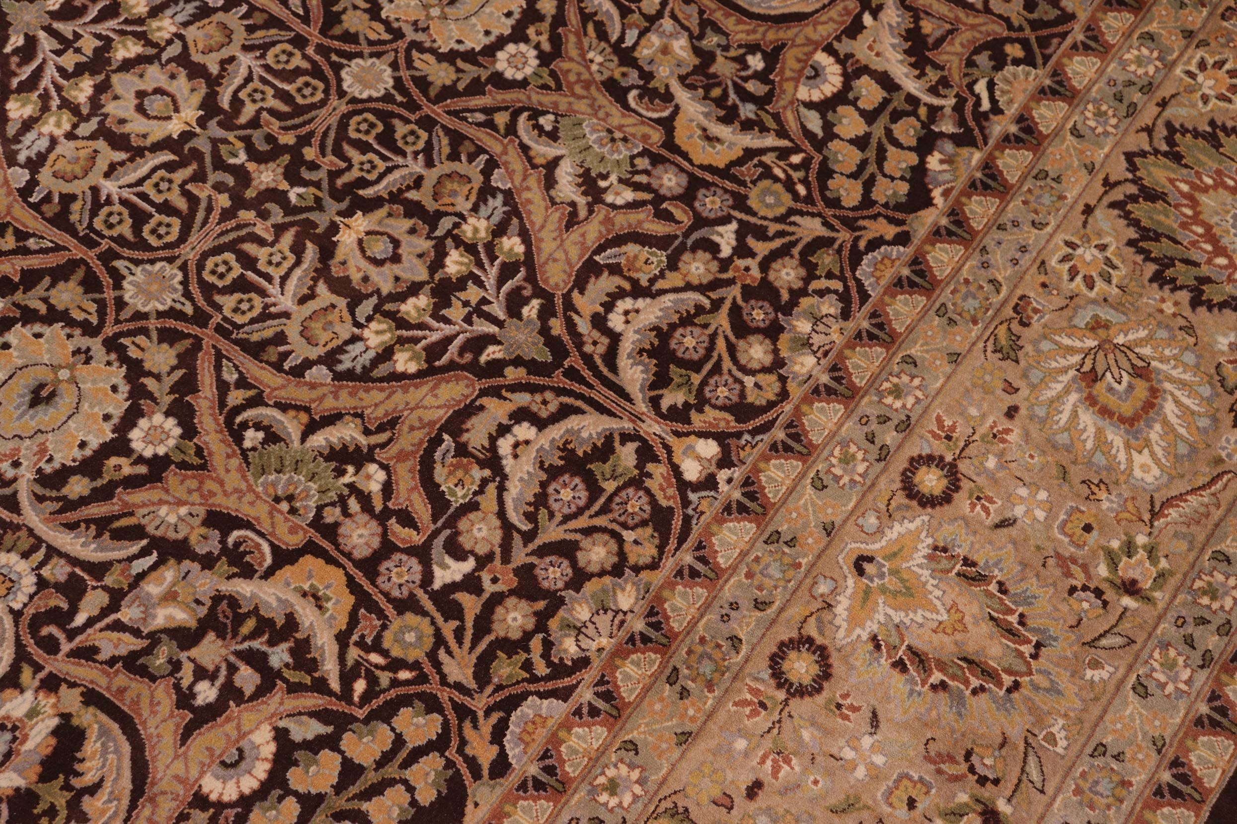 handmade Traditional Veg Dye Brown Tan Hand Knotted RECTANGLE 100% WOOL area rug 9x12
