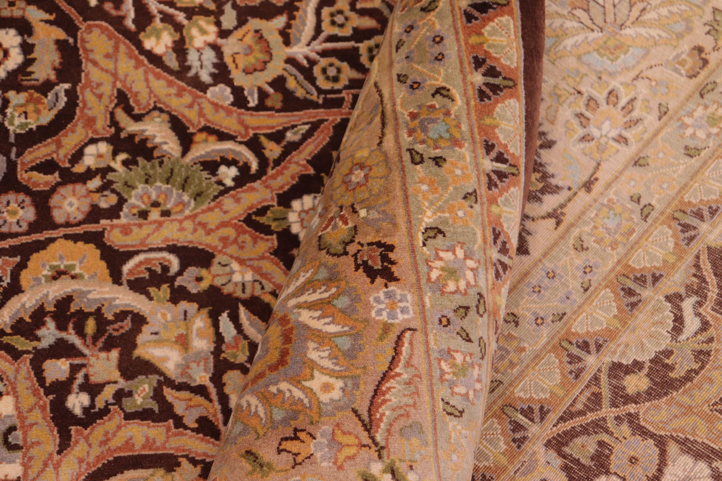 handmade Traditional Veg Dye Brown Tan Hand Knotted RECTANGLE 100% WOOL area rug 9x12