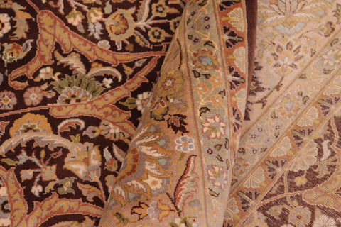 handmade Traditional Veg Dye Brown Tan Hand Knotted RECTANGLE 100% WOOL area rug 9x12