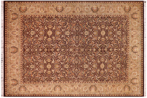 handmade Traditional Veg Dye Brown Tan Hand Knotted RECTANGLE 100% WOOL area rug 9x12