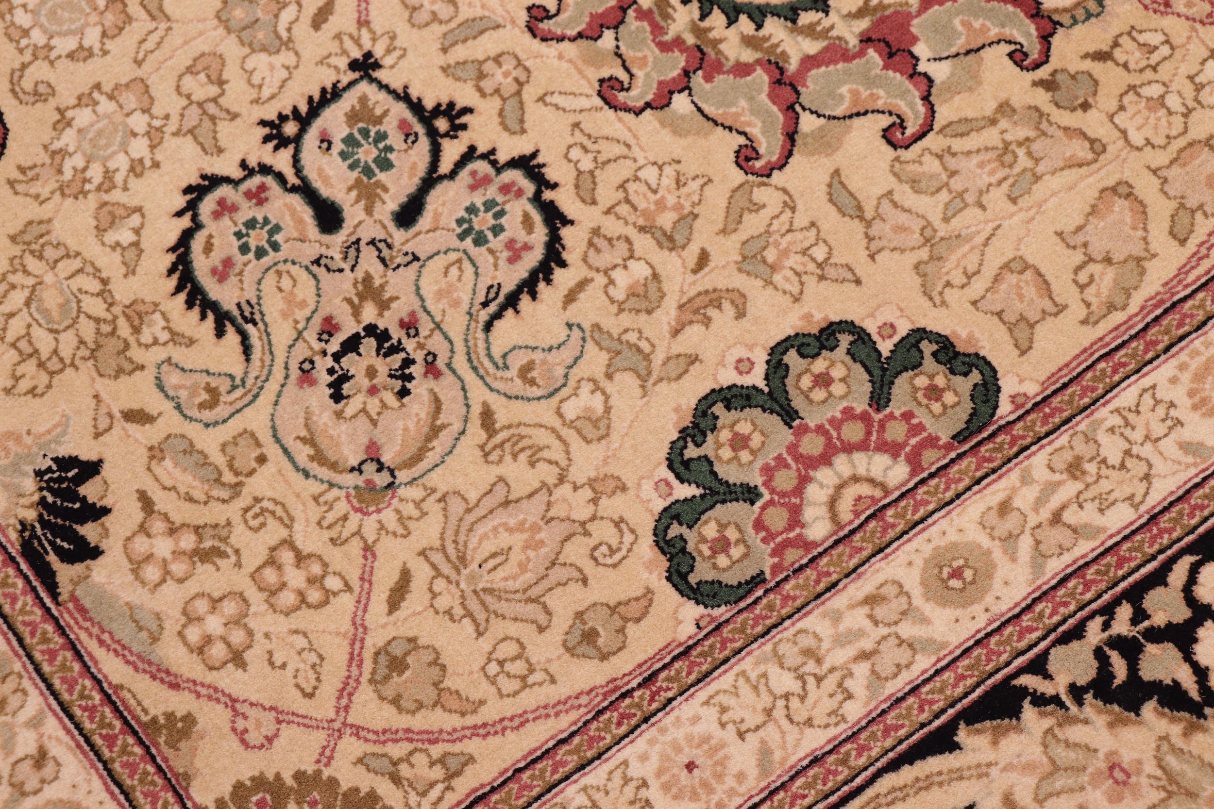 handmade Traditional New Mubashe Beige Black Hand Knotted RECTANGLE 100% WOOL area rug 9x13