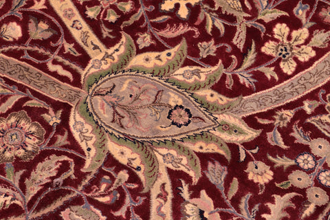 handmade Transitional Arshad Red Green Hand Knotted RECTANGLE 100% WOOL area rug 9x12