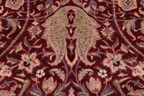 handmade Transitional Arshad Red Green Hand Knotted RECTANGLE 100% WOOL area rug 9x12