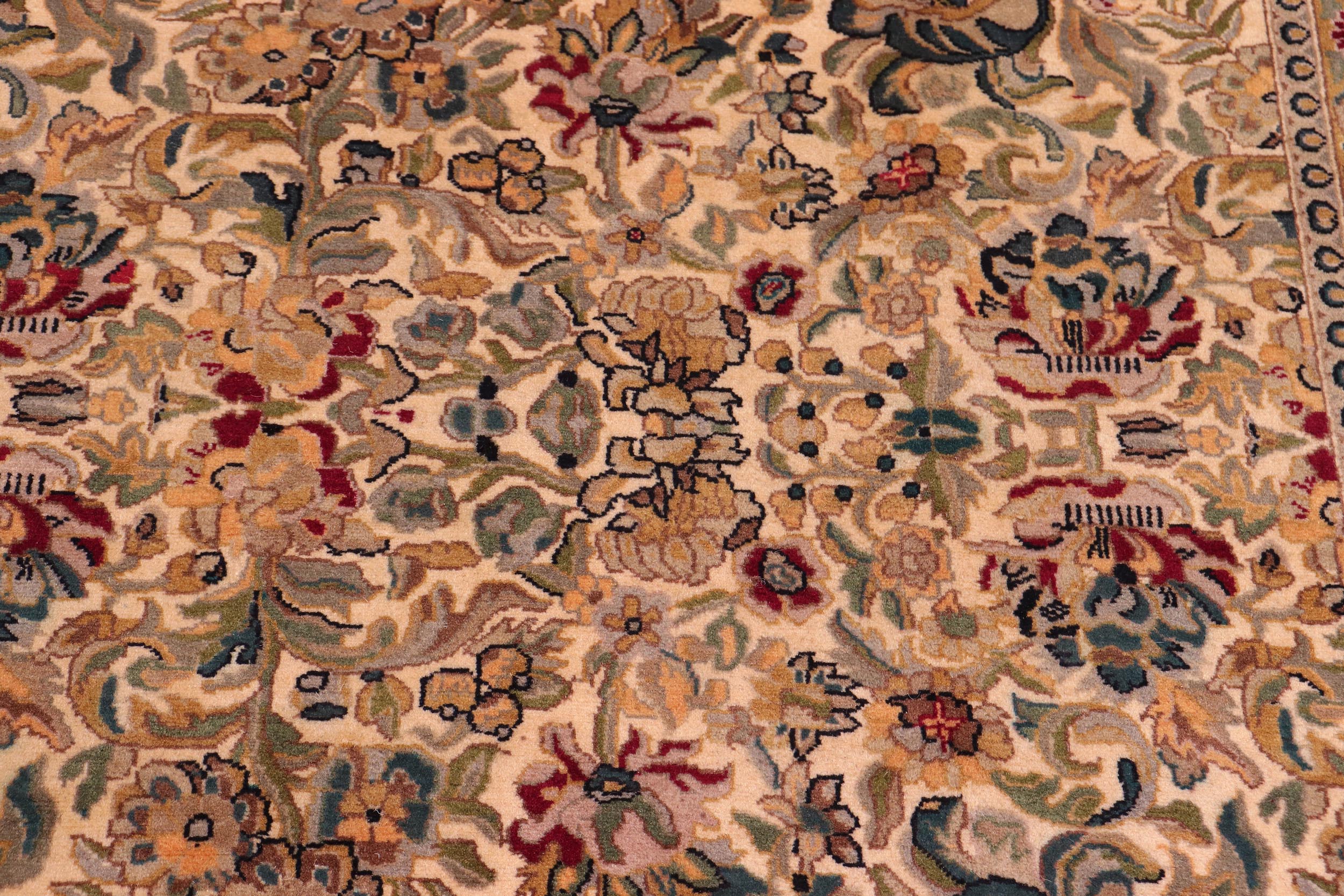 handmade Traditional Sukhan Ivory Black Hand Knotted RECTANGLE 100% WOOL area rug 9x12