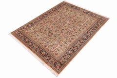 handmade Traditional Sukhan Ivory Black Hand Knotted RECTANGLE 100% WOOL area rug 9x12