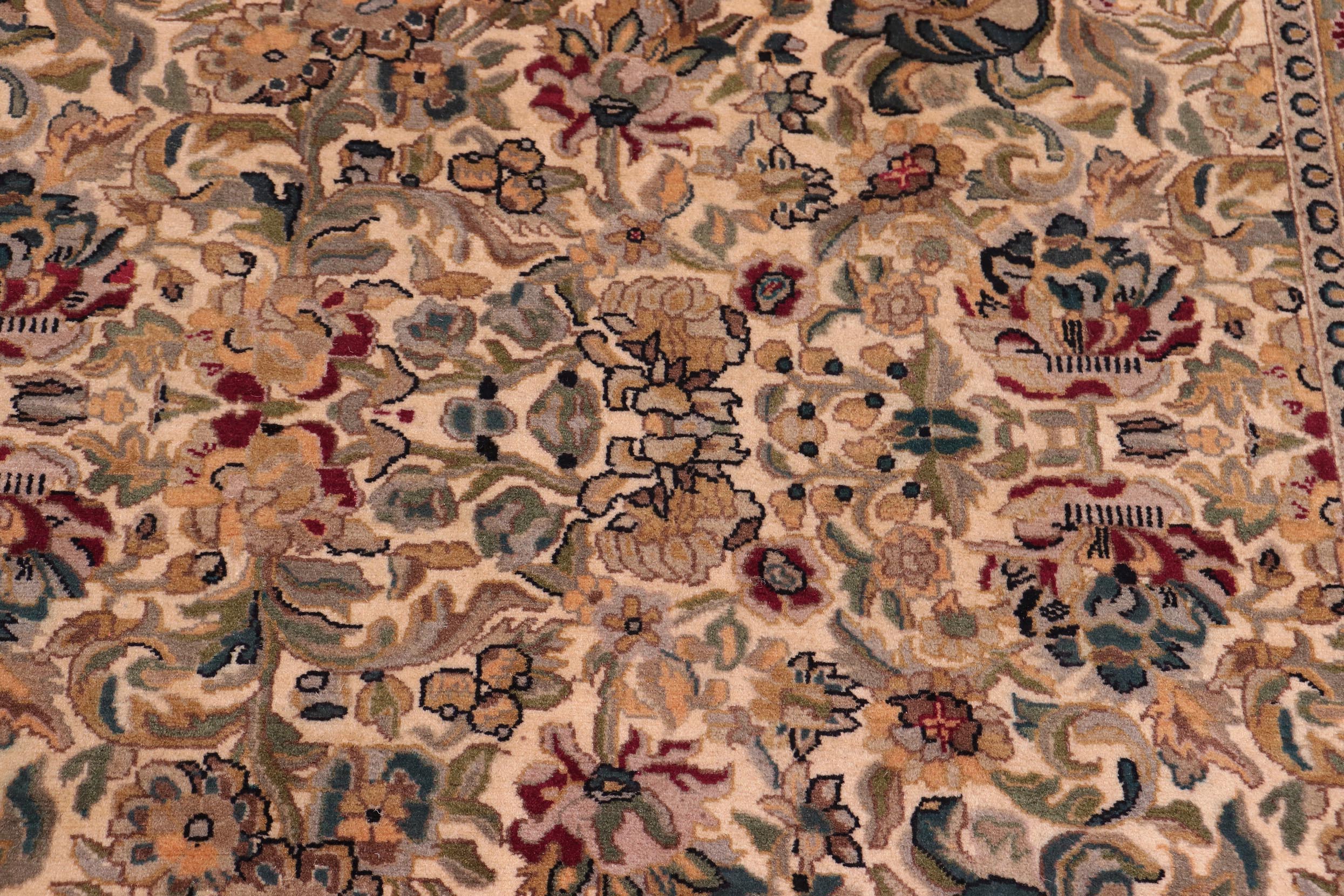 handmade Traditional Sukhan Ivory Black Hand Knotted RECTANGLE 100% WOOL area rug 9x12