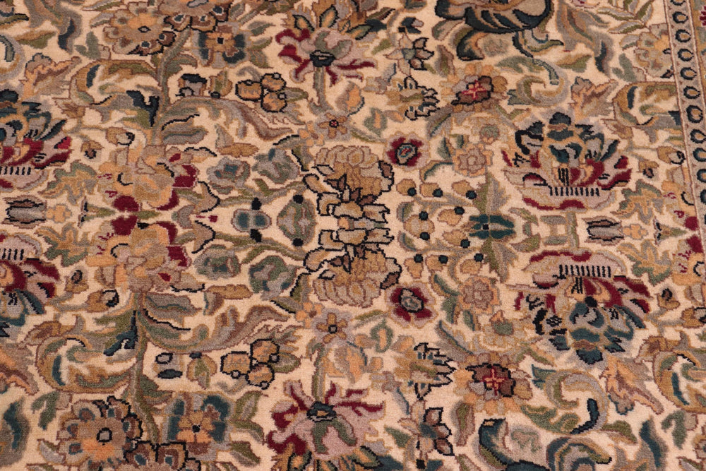 handmade Traditional Sukhan Ivory Black Hand Knotted RECTANGLE 100% WOOL area rug 9x12