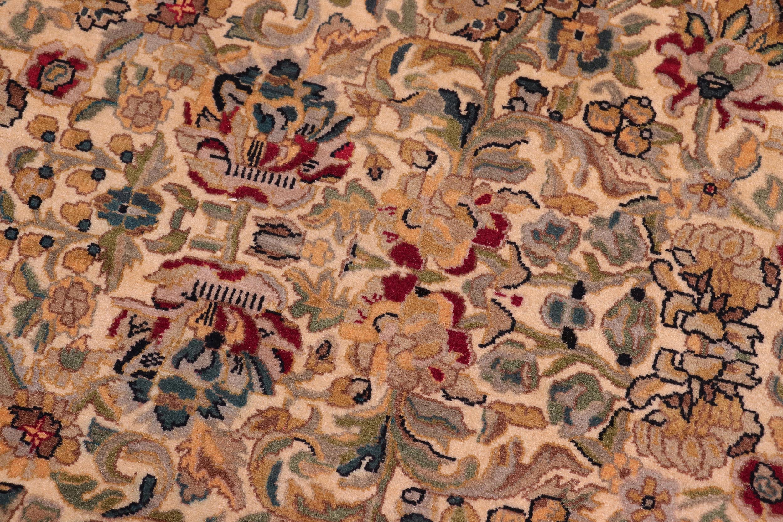 handmade Traditional Sukhan Ivory Black Hand Knotted RECTANGLE 100% WOOL area rug 9x12