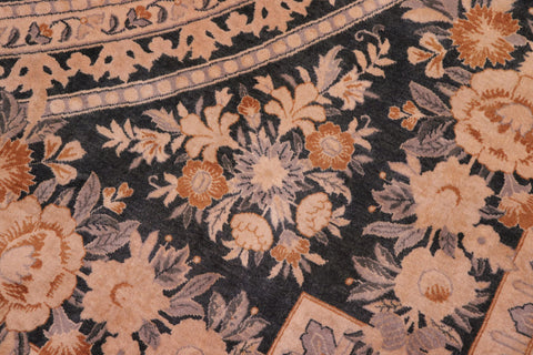 handmade Traditional Abusson Black Tan Hand Knotted RECTANGLE 100% WOOL area rug 9x12