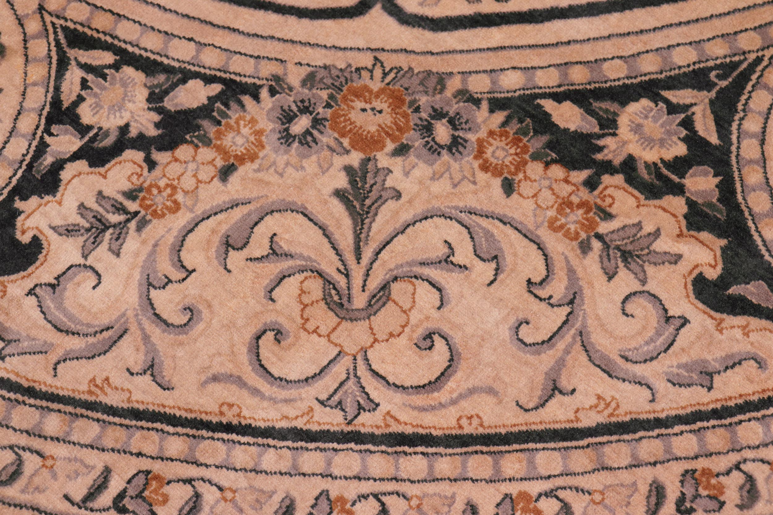 handmade Traditional Abusson Black Tan Hand Knotted RECTANGLE 100% WOOL area rug 9x12