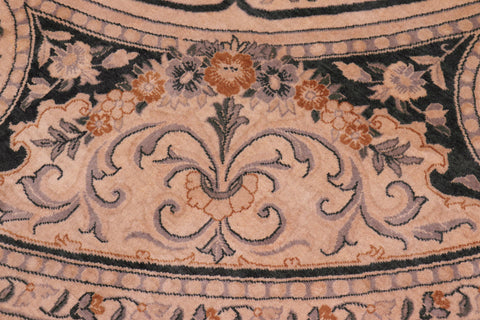 handmade Traditional Abusson Black Tan Hand Knotted RECTANGLE 100% WOOL area rug 9x12