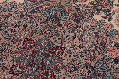 handmade Traditional Basarabian Ivory Pink Hand Knotted RECTANGLE 100% WOOL area rug 9x12