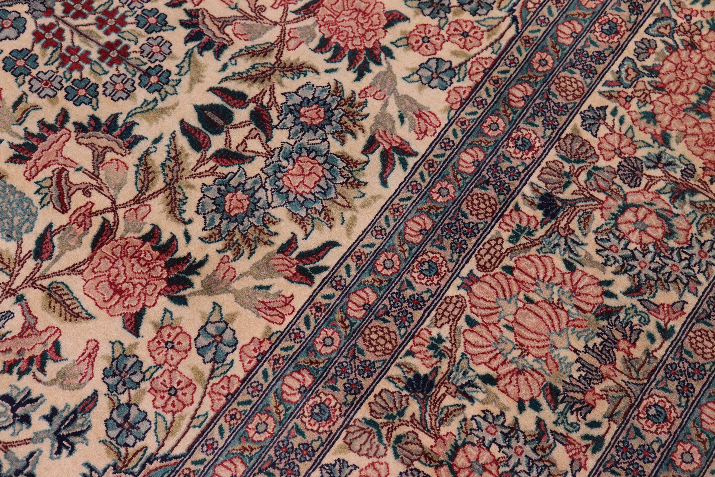 handmade Traditional Basarabian Ivory Pink Hand Knotted RECTANGLE 100% WOOL area rug 9x12