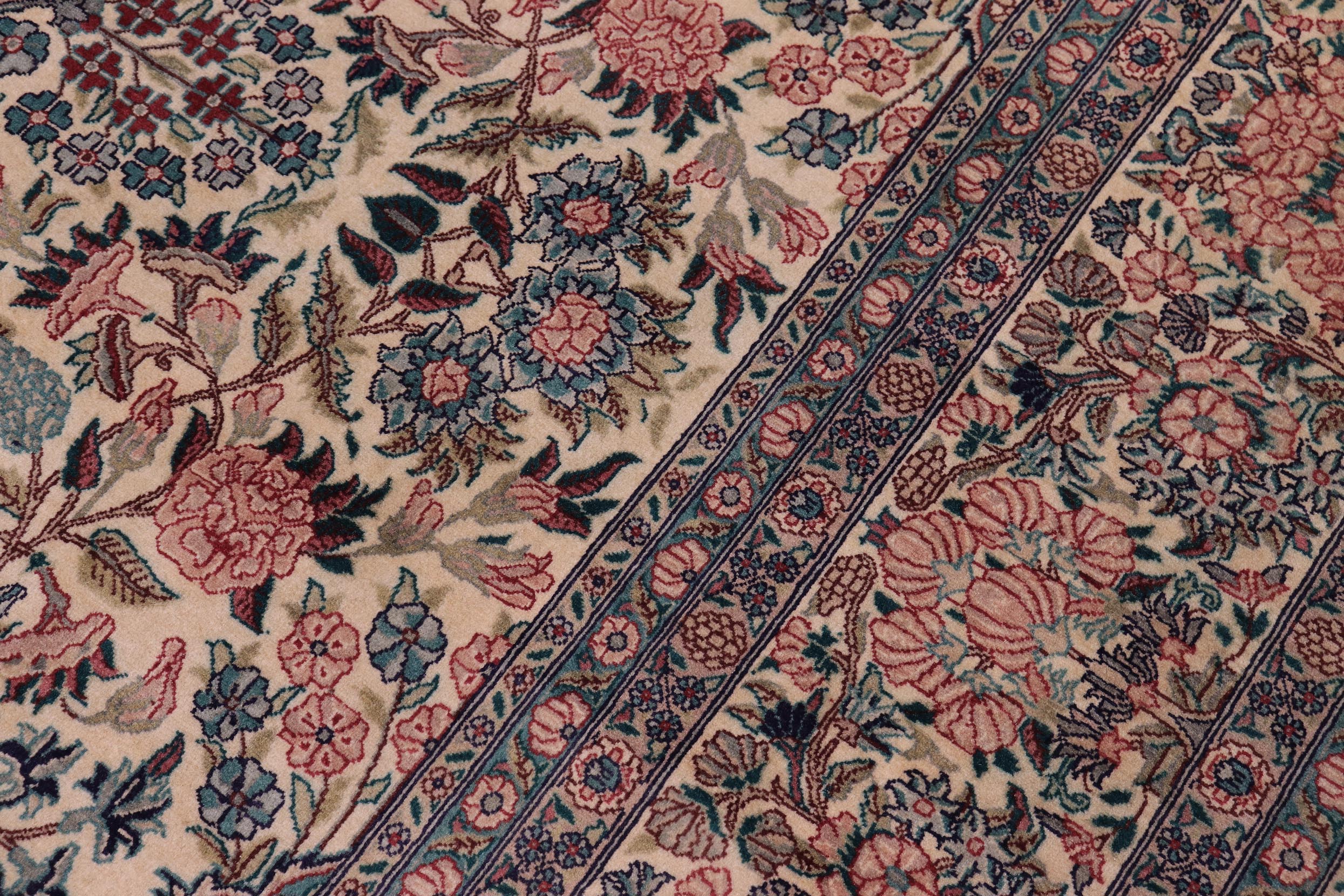 handmade Traditional Basarabian Ivory Pink Hand Knotted RECTANGLE 100% WOOL area rug 9x12