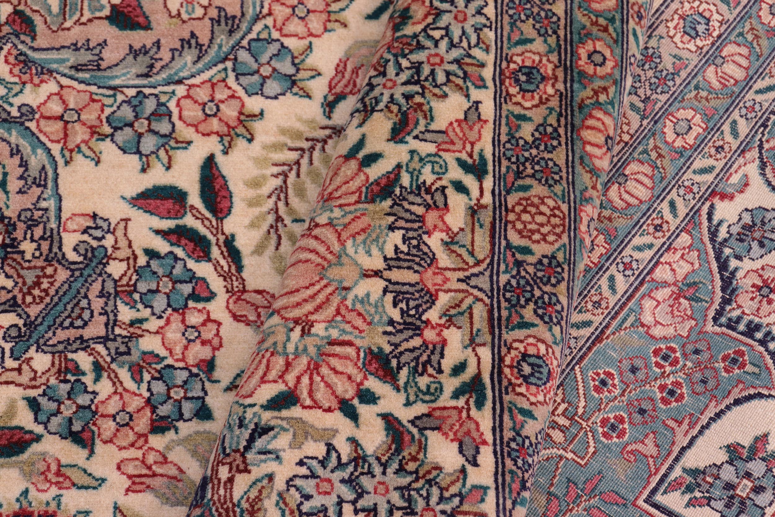 handmade Traditional Basarabian Ivory Pink Hand Knotted RECTANGLE 100% WOOL area rug 9x12