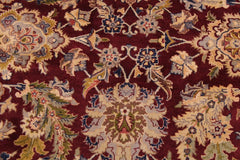 Vintage Agra Haydee Maroon/Blue Wool Rug - 9'1'' x 12'2''