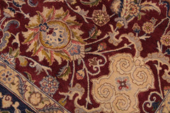 Vintage Agra Haydee Maroon/Blue Wool Rug - 9'1'' x 12'2''