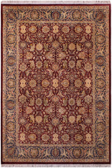 Traditional Agra Haydee Maroon Blue Hand Knotted Area rugs 9 x 12