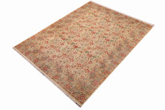 handmade Transitional Irfan Beige Gray Hand Knotted RECTANGLE 100% WOOL area rug 9x13