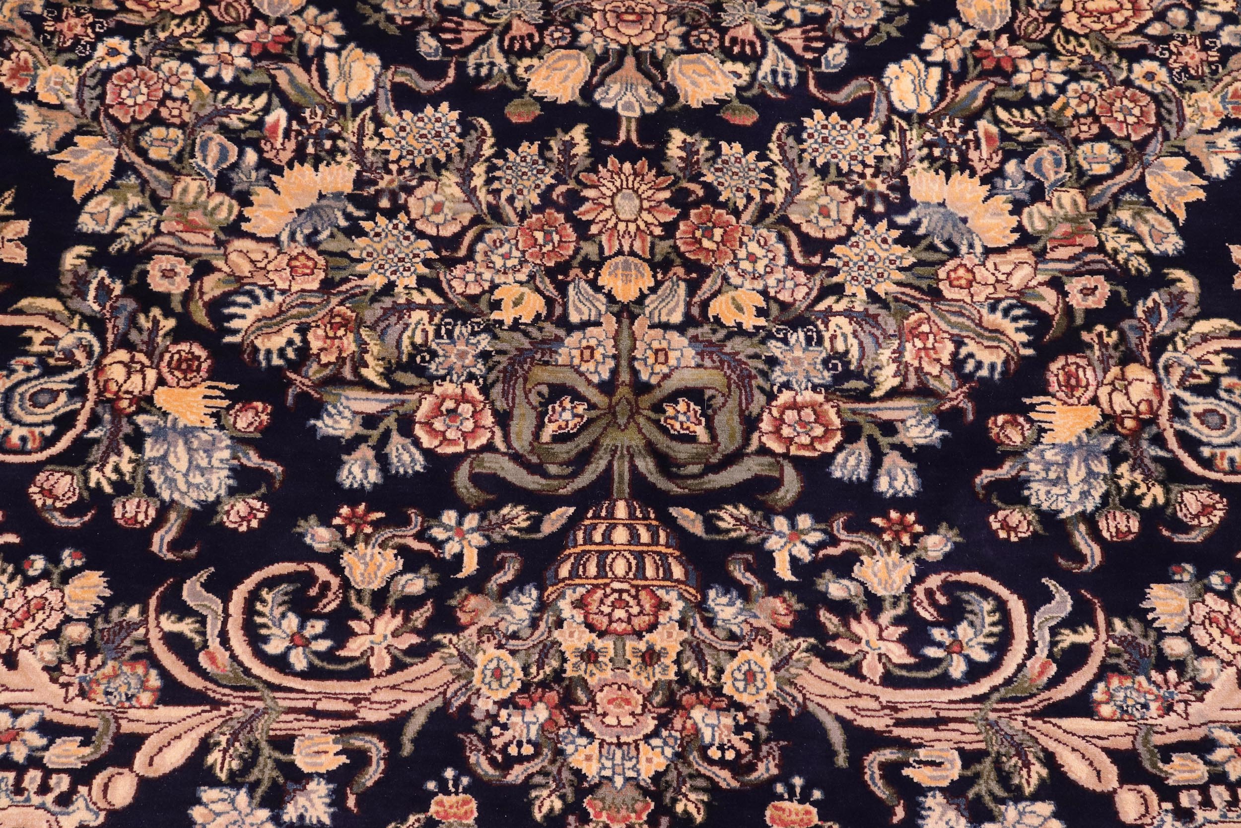 handmade Traditional Tamour Blue Gold Hand Knotted RECTANGLE 100% WOOL area rug 9x12