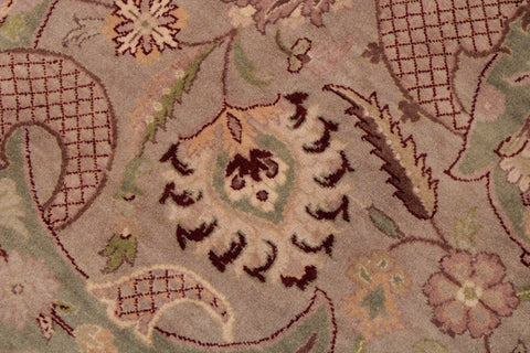 handmade Traditional Agra #2 Taupe Green Hand Knotted RECTANGLE 100% WOOL area rug 9x12