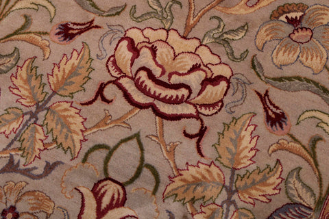 handmade Transitional Lily Taupe Red Hand Knotted RECTANGLE 100% WOOL area rug 9x12