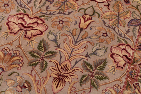 handmade Transitional Lily Taupe Red Hand Knotted RECTANGLE 100% WOOL area rug 9x12