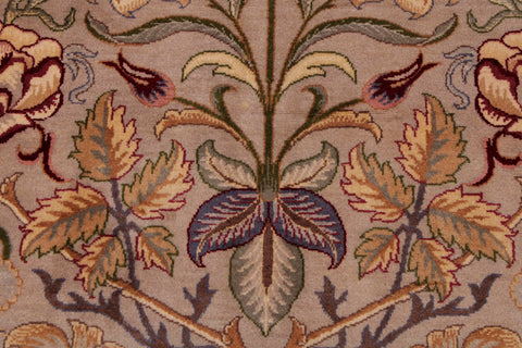 handmade Transitional Lily Taupe Red Hand Knotted RECTANGLE 100% WOOL area rug 9x12