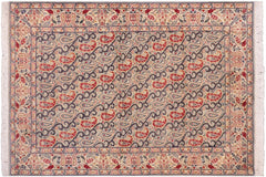 handmade Transitional Guhm Blue Beige Hand Knotted RECTANGLE 100% WOOL area rug 5x7