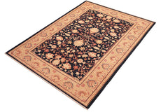 handmade Traditional Kafkaz Blue Tan Hand Knotted RECTANGLE 100% WOOL area rug 5 x 7