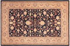 handmade Traditional Kafkaz Blue Tan Hand Knotted RECTANGLE 100% WOOL area rug 5x7