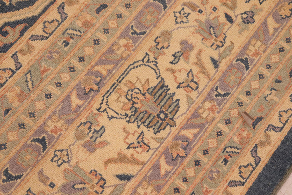 handmade Traditional Kafkaz Green Ivory Hand Knotted RECTANGLE 100% WOOL area rug 10x14