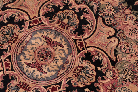 handmade Traditional Savonarrie Black Tan Hand Knotted RECTANGLE 100% WOOL area rug 5x7