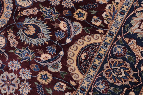 handmade Transitional Agra Tabriz Maroon Blue Hand Knotted RECTANGLE 100% WOOL area rug 5x7