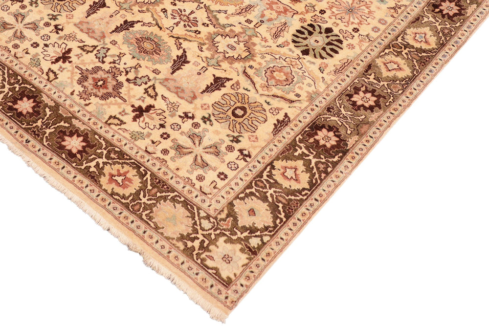 handmade Transitional Sultanabad Beige Green Hand Knotted RECTANGLE 100% WOOL area rug 5x7
