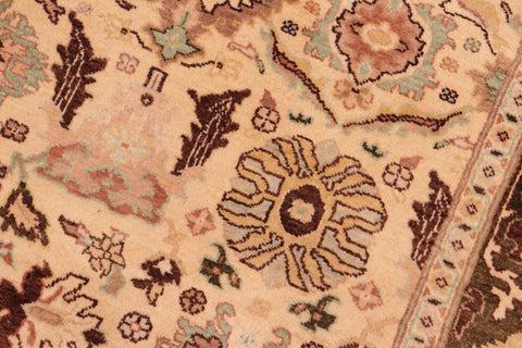 handmade Transitional Sultanabad Beige Green Hand Knotted RECTANGLE 100% WOOL area rug 5x7