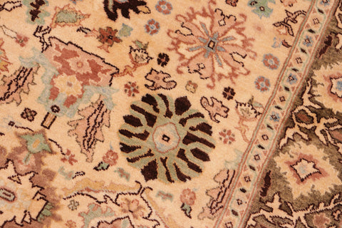 handmade Transitional Sultanabad Beige Green Hand Knotted RECTANGLE 100% WOOL area rug 5 x 7
