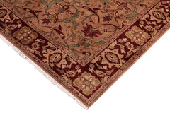 Semi-Antique Belva Brown/Drk. Red Wool Rug - 5'4'' x 6'10''