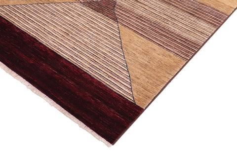 handmade Modern Gabbeh Red Brown Hand Knotted RECTANGLE 100% WOOL area rug 5' x 7'