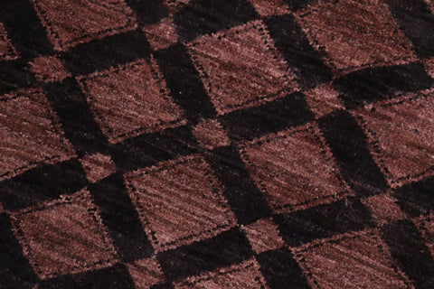 handmade Modern Gabbeh Black Brown Hand Knotted RECTANGLE 100% WOOL area rug 5' x 7'