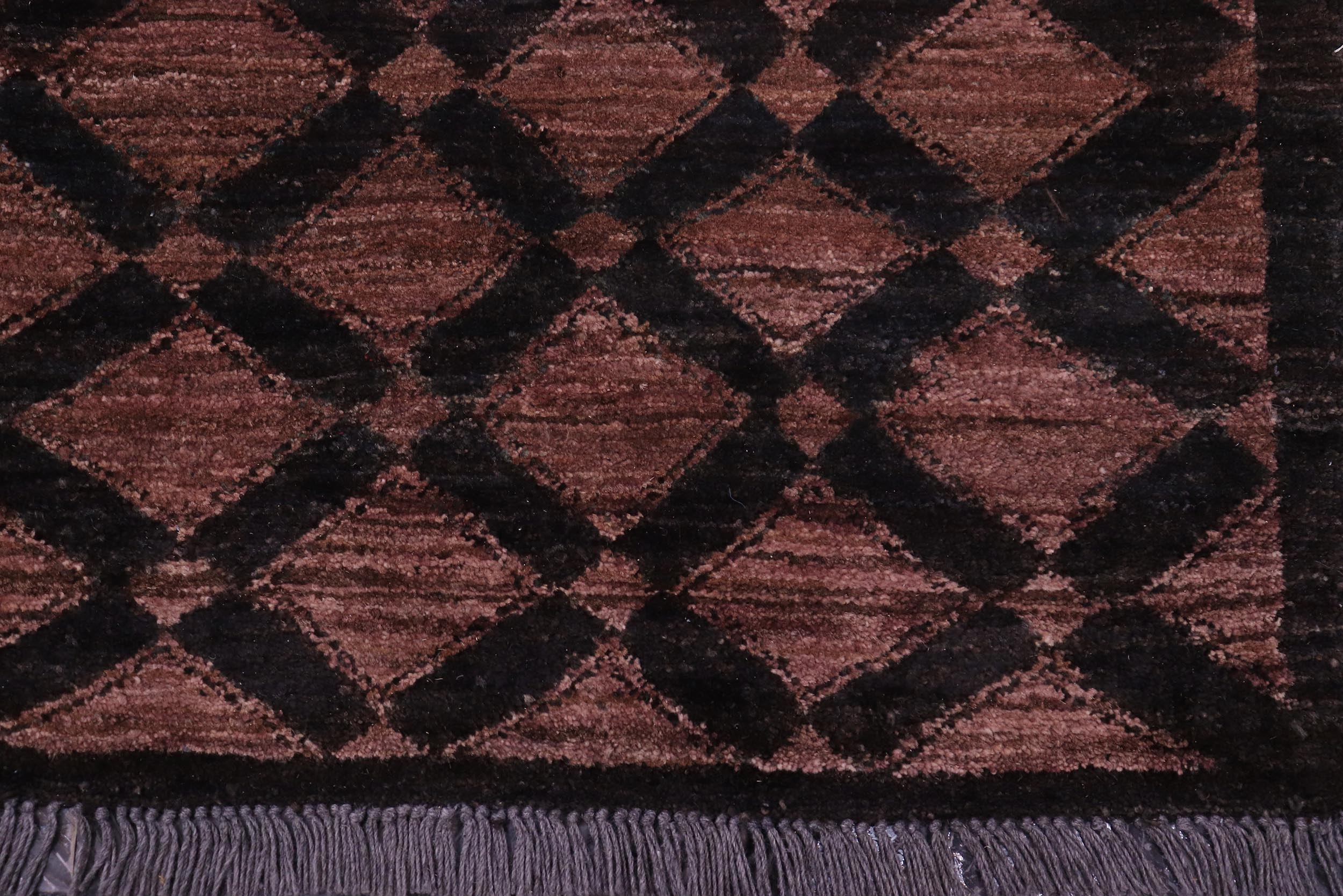 handmade Modern Gabbeh Black Brown Hand Knotted RECTANGLE 100% WOOL area rug 5' x 7'