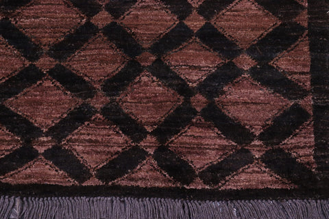 handmade Modern Gabbeh Black Brown Hand Knotted RECTANGLE 100% WOOL area rug 5' x 7'