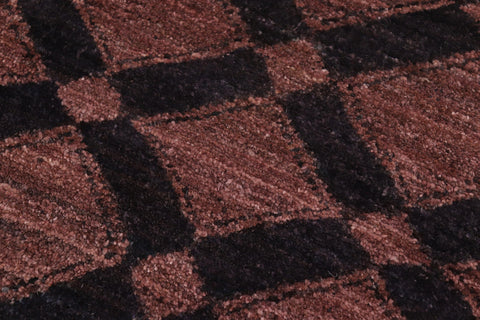 handmade Modern Gabbeh Black Brown Hand Knotted RECTANGLE 100% WOOL area rug 5' x 7'