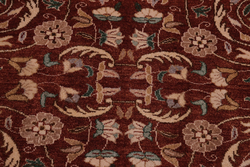 handmade Traditional Lahore Rust Tan Hand Knotted RECTANGLE 100% WOOL area rug 5' x 7'