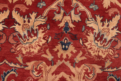 handmade Traditional Lahore Rust Tan Hand Knotted RECTANGLE 100% WOOL area rug 5' x 7'