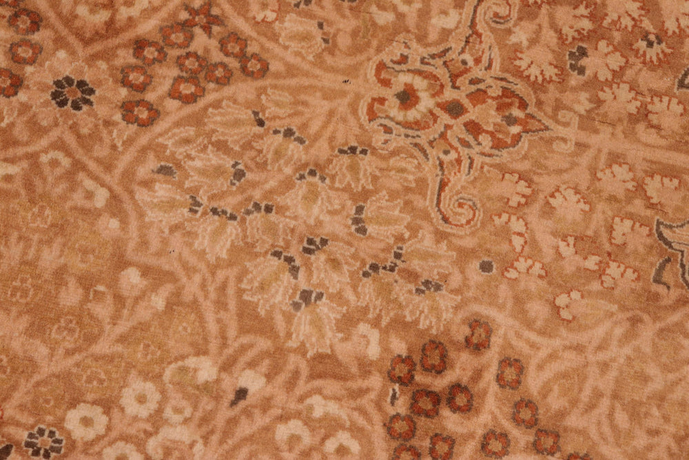 handmade Traditional New Wahid Gold Beige Hand Knotted RECTANGLE 100% WOOL area rug 5x7