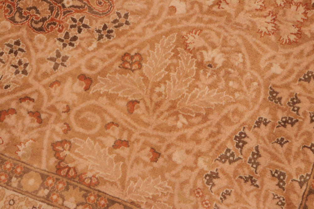 handmade Traditional New Wahid Gold Beige Hand Knotted RECTANGLE 100% WOOL area rug 5x7