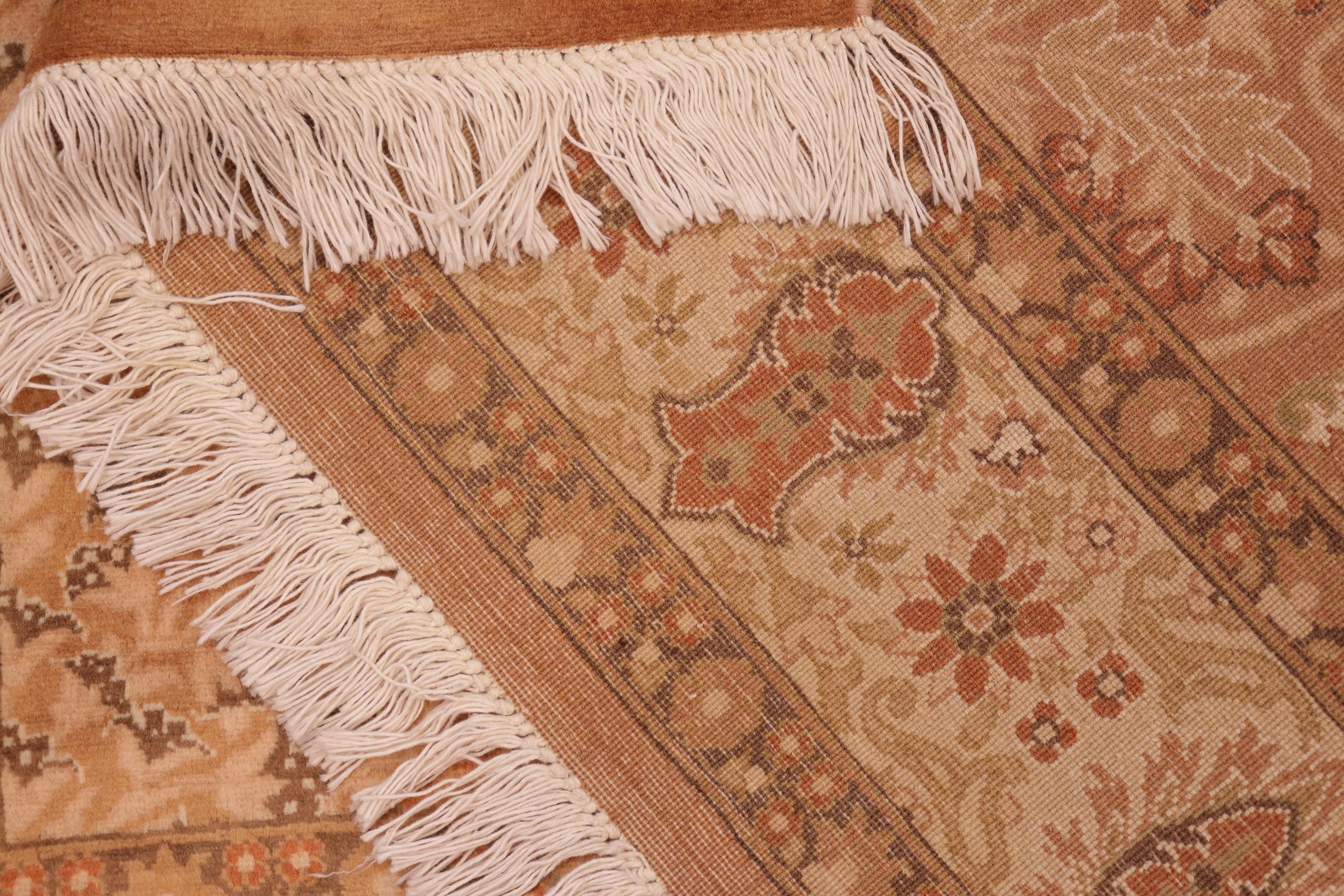 handmade Traditional New Wahid Gold Beige Hand Knotted RECTANGLE 100% WOOL area rug 5x7