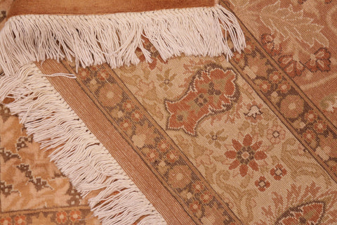 handmade Traditional New Wahid Gold Beige Hand Knotted RECTANGLE 100% WOOL area rug 5x7