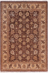 handmade Traditional Kafkaz Brown Tan Hand Knotted RECTANGLE 100% WOOL area rug 5 x 7